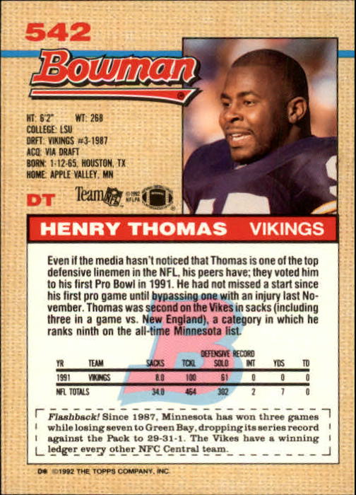 1992 Bowman Football "Main Set" Cards #401 to #573 Rookies and Veterans - Picture 251 of 311
