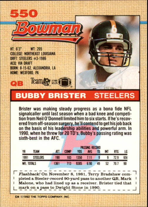 1992 Bowman Football "Main Set" Cards #401 to #573 Rookies and Veterans - Picture 265 of 311