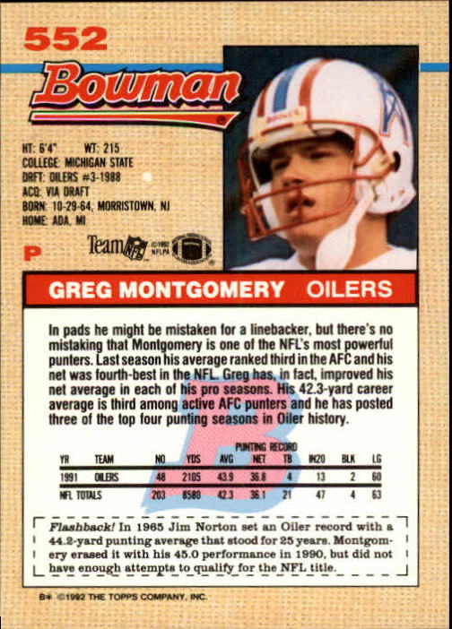 1992 Bowman Football "Main Set" Cards #401 to #573 Rookies and Veterans - Picture 269 of 311