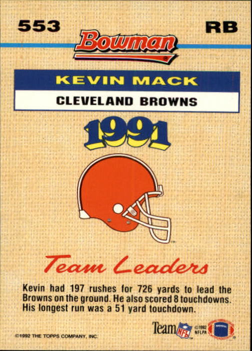 1992 Bowman Football "Main Set" Cards #401 to #573 Rookies and Veterans - Picture 271 of 311