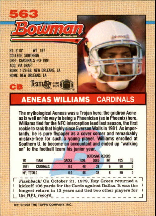 1992 Bowman Football "Main Set" Cards #401 to #573 Rookies and Veterans - Picture 291 of 311