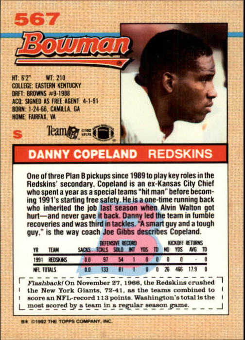 1992 Bowman Football "Main Set" Cards #401 to #573 Rookies and Veterans - Picture 299 of 311