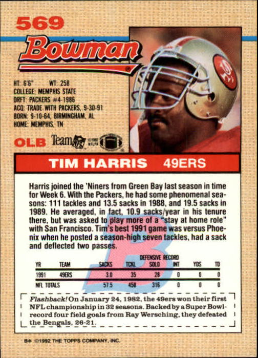 1992 Bowman Football "Main Set" Cards #401 to #573 Rookies and Veterans - Picture 303 of 311