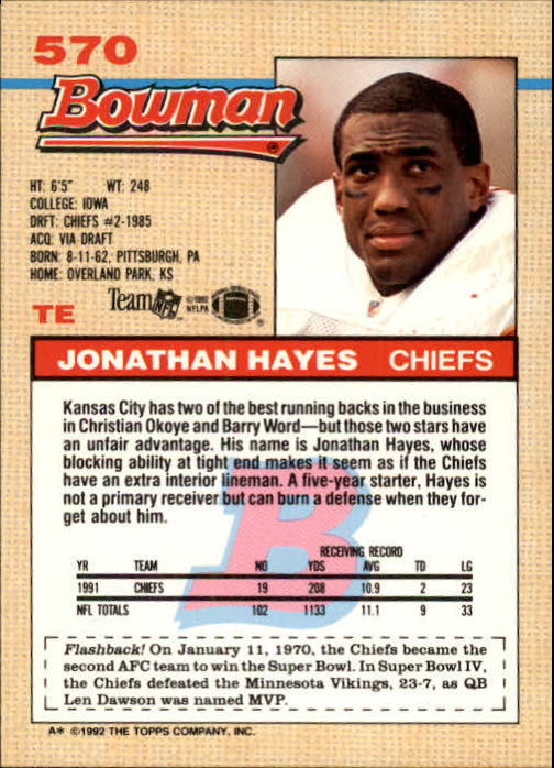 1992 Bowman Football "Main Set" Cards #401 to #573 Rookies and Veterans - Picture 305 of 311
