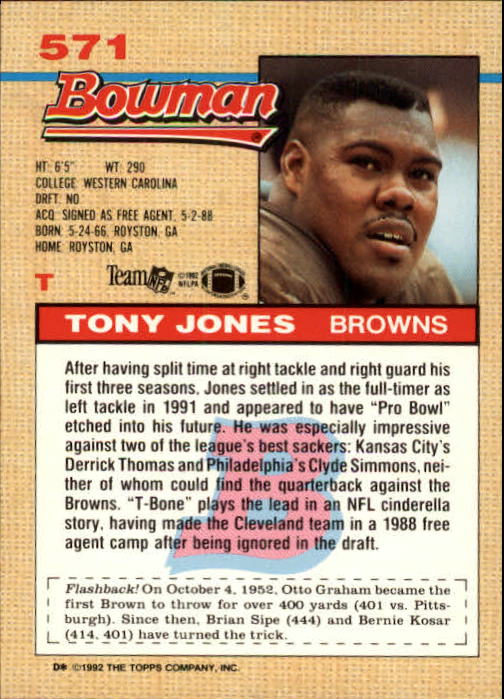 1992 Bowman Football "Main Set" Cards #401 to #573 Rookies and Veterans - Picture 307 of 311