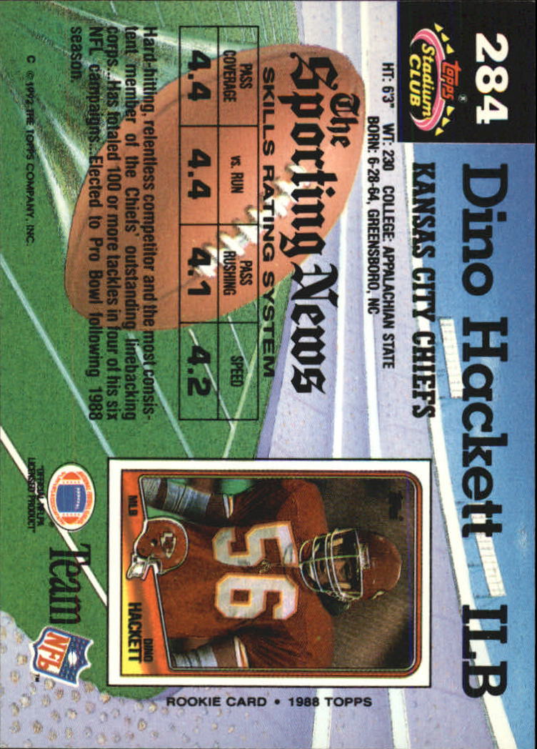 : 1989 Topps #351 Dino Hackett Chiefs NFL Football Card