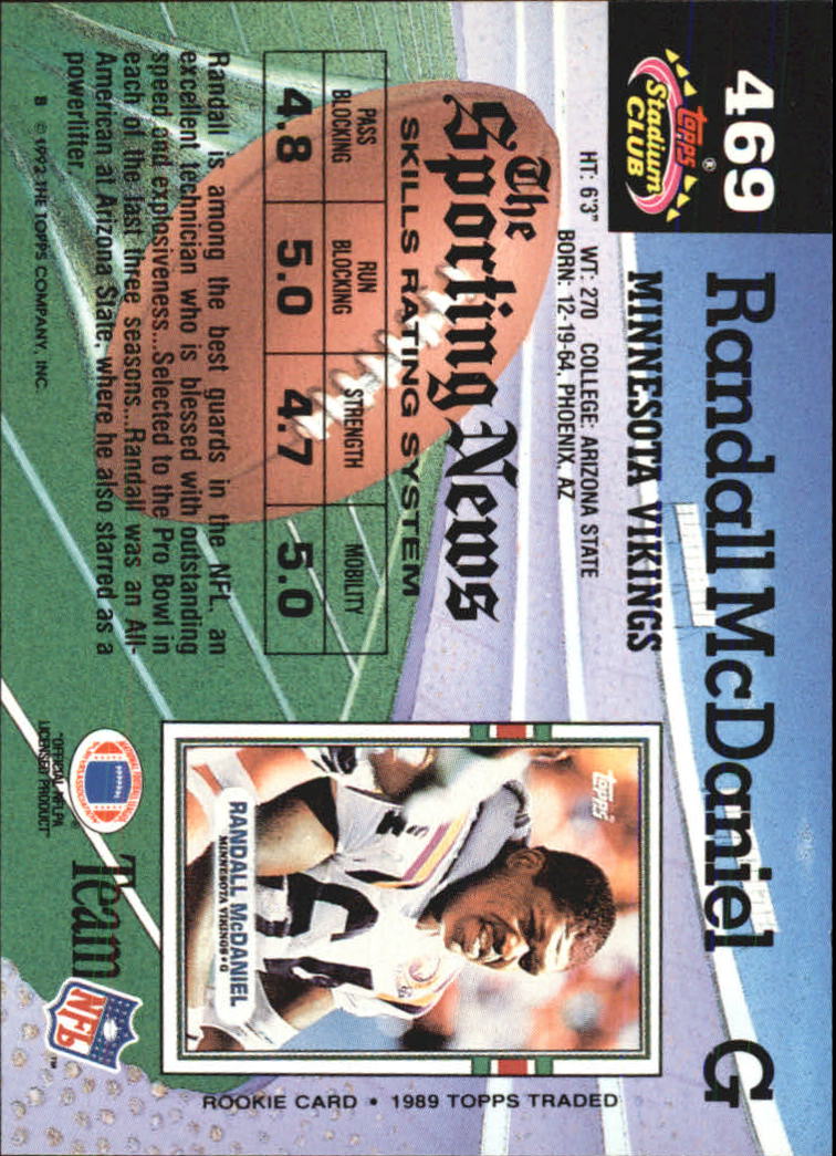 1992 Stadium Club Football "Main Set" Cards #401 to #635 Rookies and Veterans - Picture 137 of 399