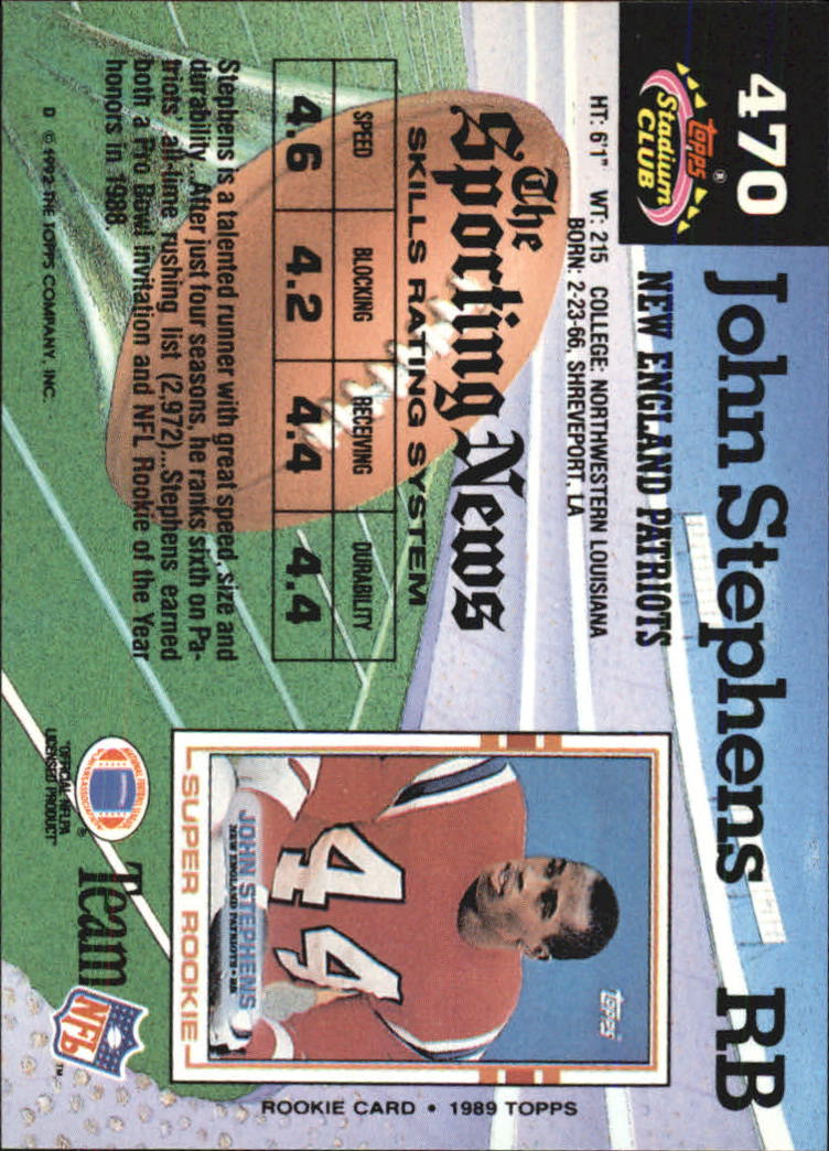 1992 Stadium Club Football "Main Set" Cards #401 to #635 Rookies and Veterans - Picture 139 of 399