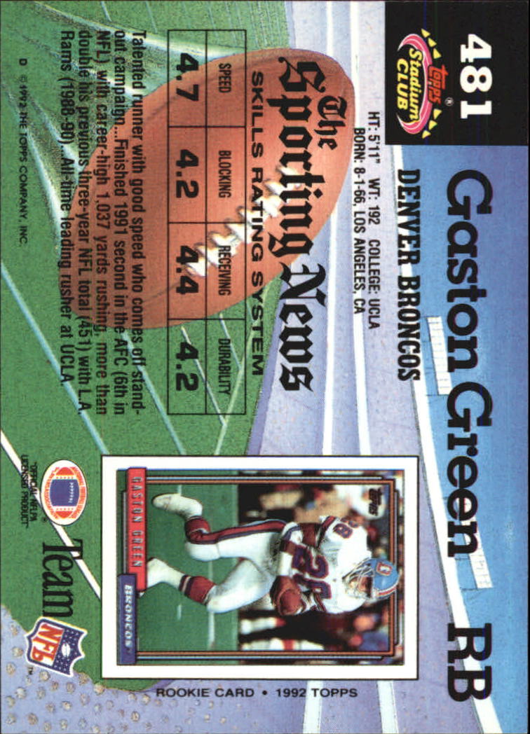 1992 Stadium Club Football "Main Set" Cards #401 to #635 Rookies and Veterans - Picture 161 of 399