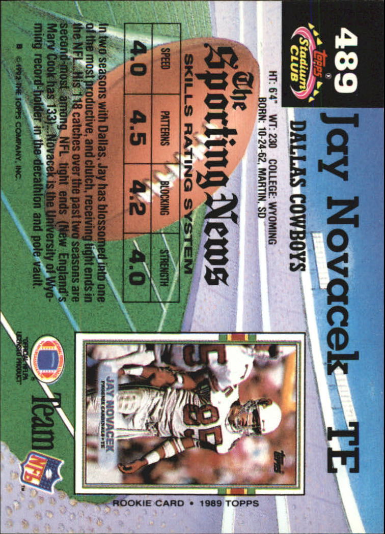 1992 Stadium Club Football "Main Set" Cards #401 to #635 Rookies and Veterans - Picture 177 of 399