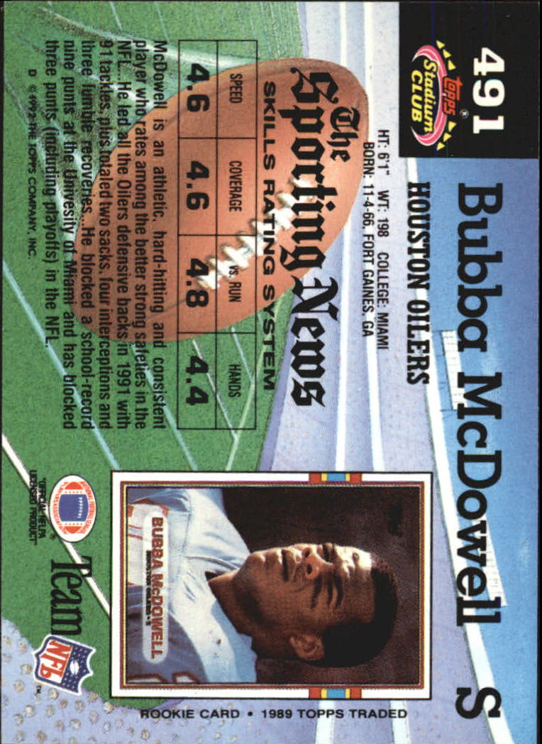 1992 Stadium Club Football "Main Set" Cards #401 to #635 Rookies and Veterans - Picture 181 of 399