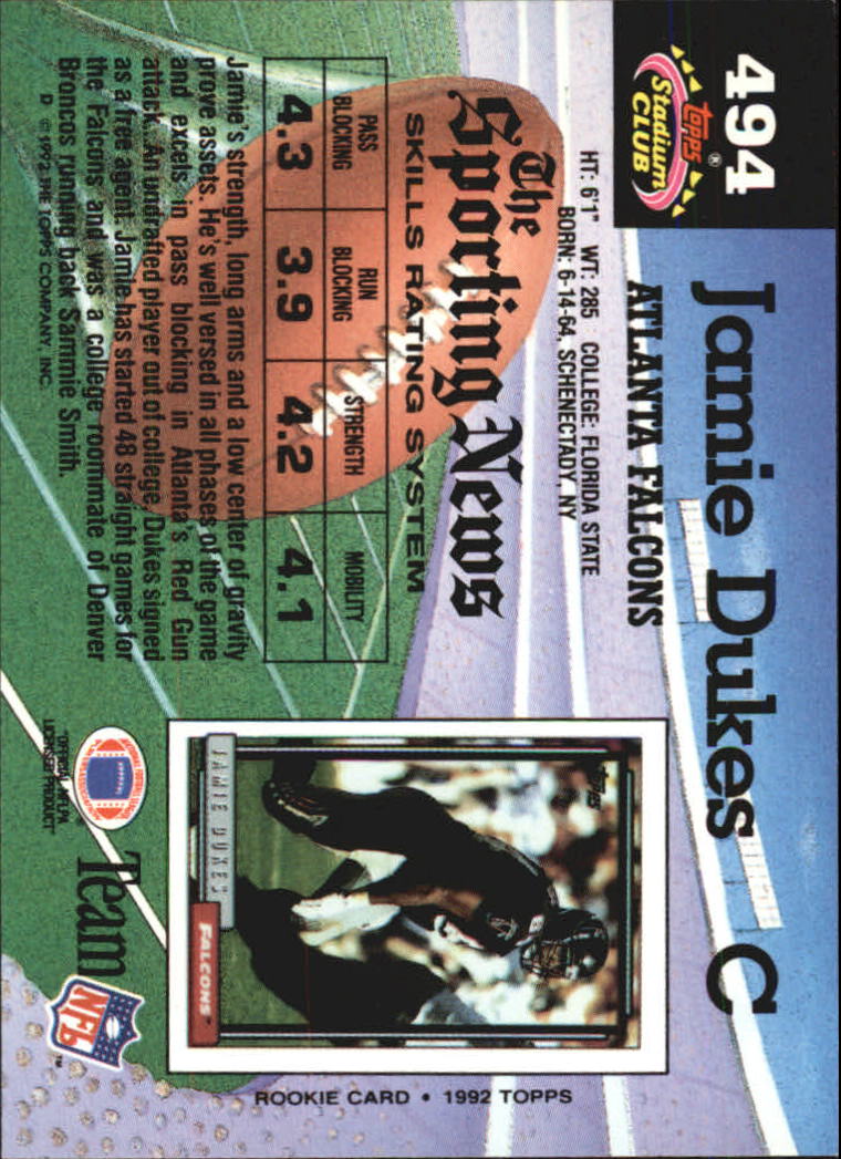 1992 Stadium Club Football "Main Set" Cards #401 to #635 Rookies and Veterans - Picture 187 of 399