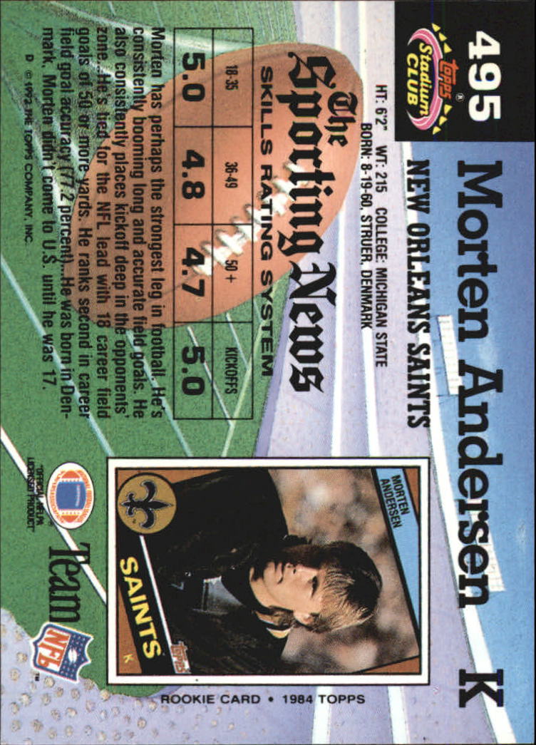 1992 Stadium Club Football "Main Set" Cards #401 to #635 Rookies and Veterans - Picture 189 of 399