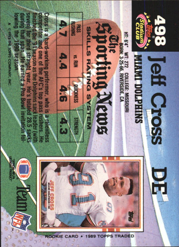 1992 Stadium Club Football "Main Set" Cards #401 to #635 Rookies and Veterans - Picture 195 of 399
