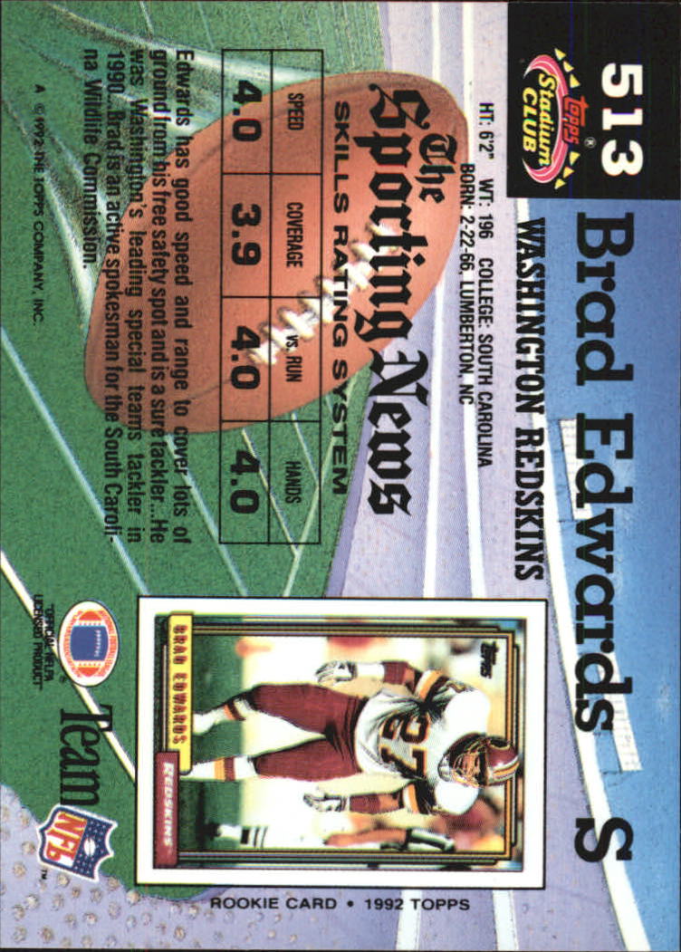 1992 Stadium Club Football "Main Set" Cards #401 to #635 Rookies and Veterans - Picture 223 of 399