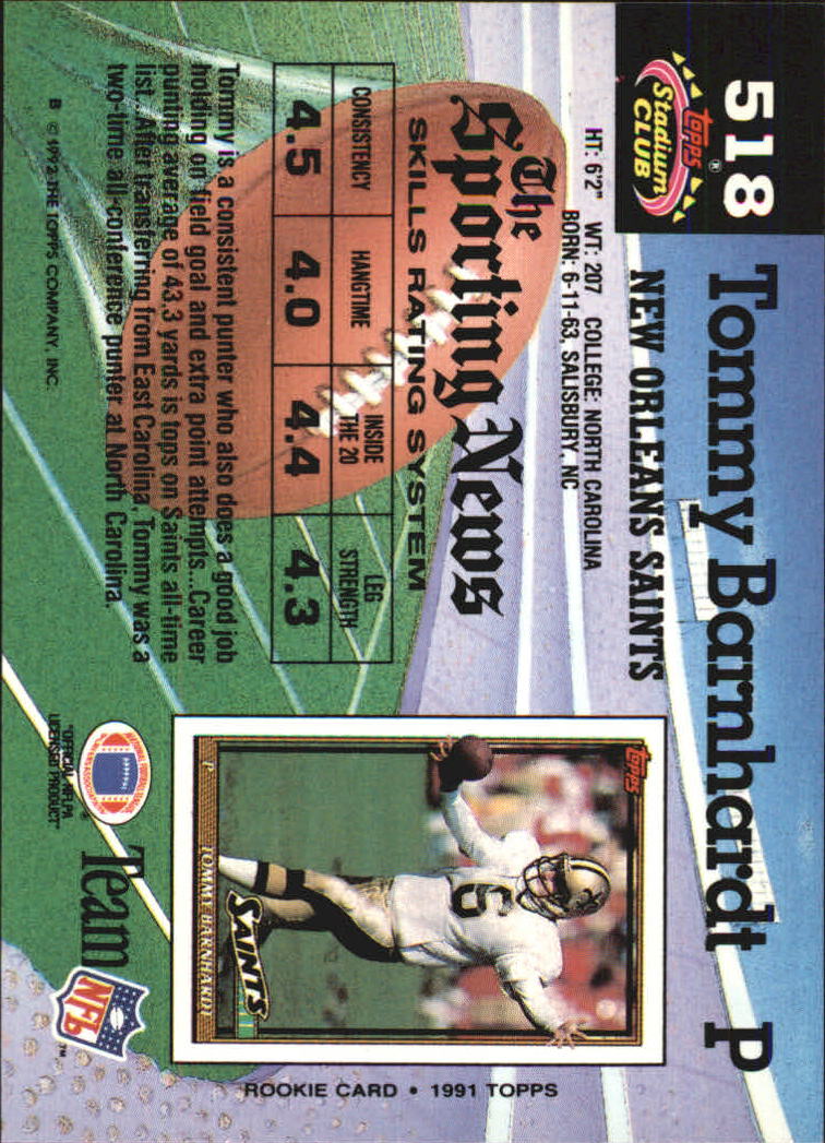 1992 Stadium Club Football "Main Set" Cards #401 to #635 Rookies and Veterans - Picture 233 of 399