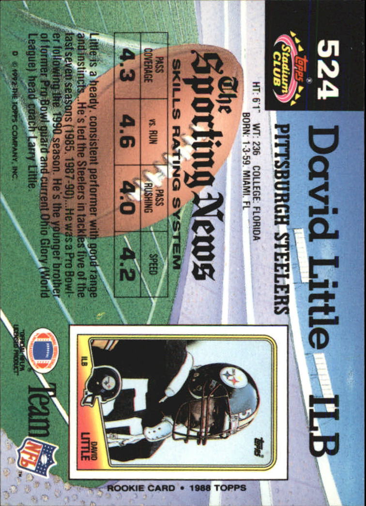 1992 Stadium Club Football "Main Set" Cards #401 to #635 Rookies and Veterans - Picture 245 of 399