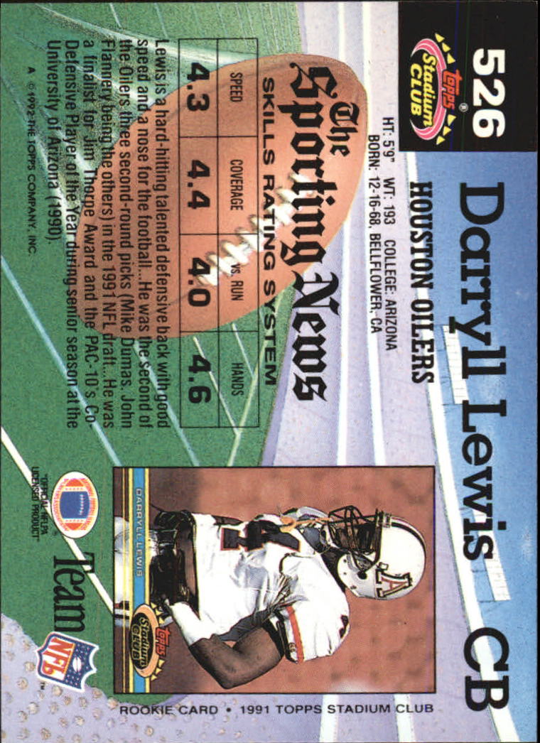 1992 Stadium Club Football "Main Set" Cards #401 to #635 Rookies and Veterans - Picture 249 of 399