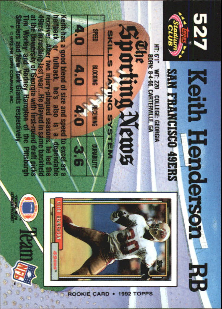 1992 Stadium Club Football "Main Set" Cards #401 to #635 Rookies and Veterans - Picture 251 of 399