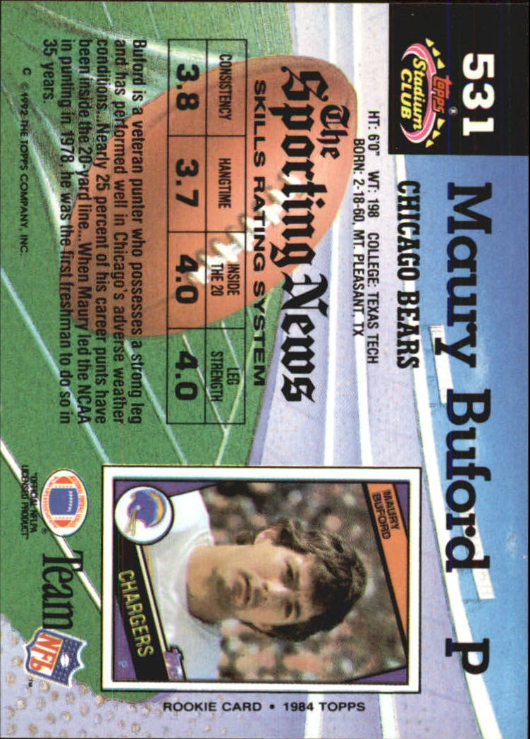 1992 Stadium Club Football "Main Set" Cards #401 to #635 Rookies and Veterans - Picture 259 of 399