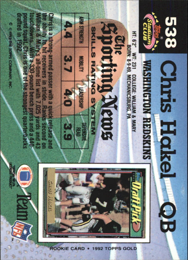 1992 Stadium Club Football "Main Set" Cards #401 to #635 Rookies and Veterans - Picture 273 of 399