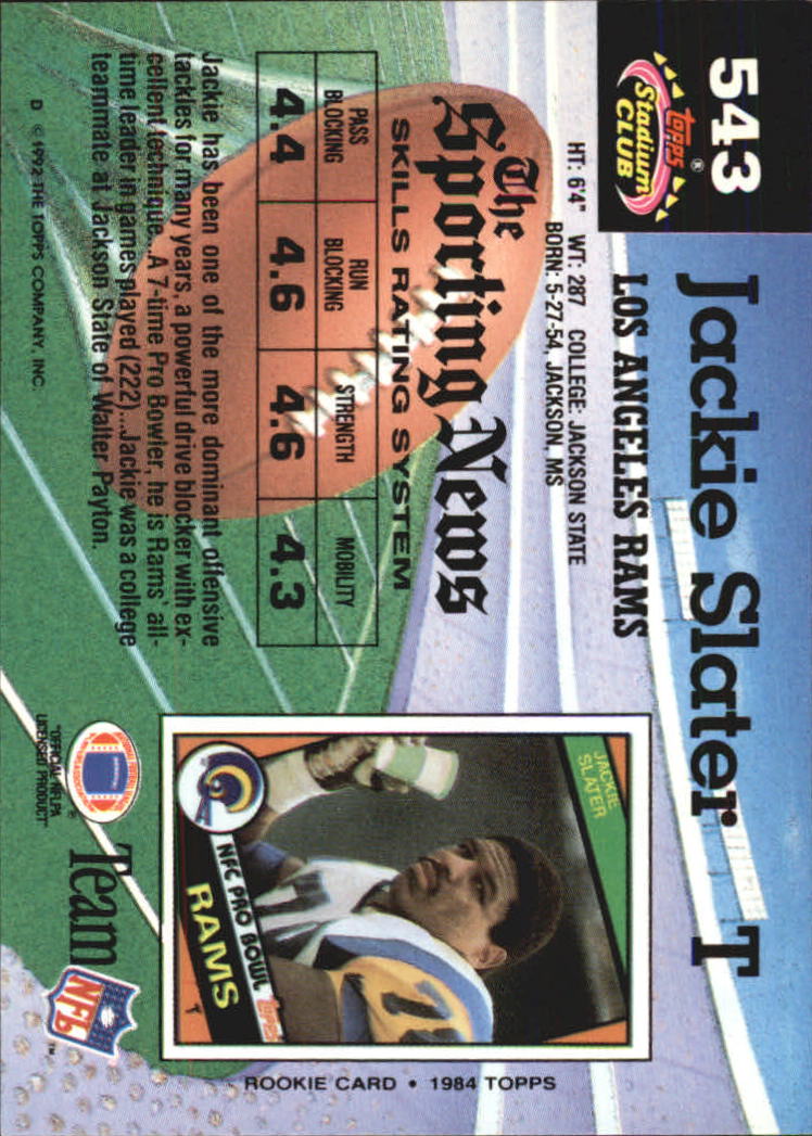 1992 Stadium Club Football "Main Set" Cards #401 to #635 Rookies and Veterans - Picture 283 of 399