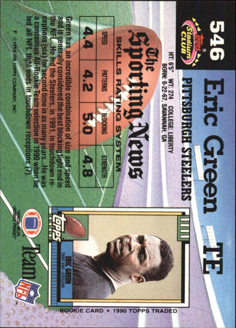 1992 Stadium Club Football "Main Set" Cards #401 to #635 Rookies and Veterans - Picture 289 of 399