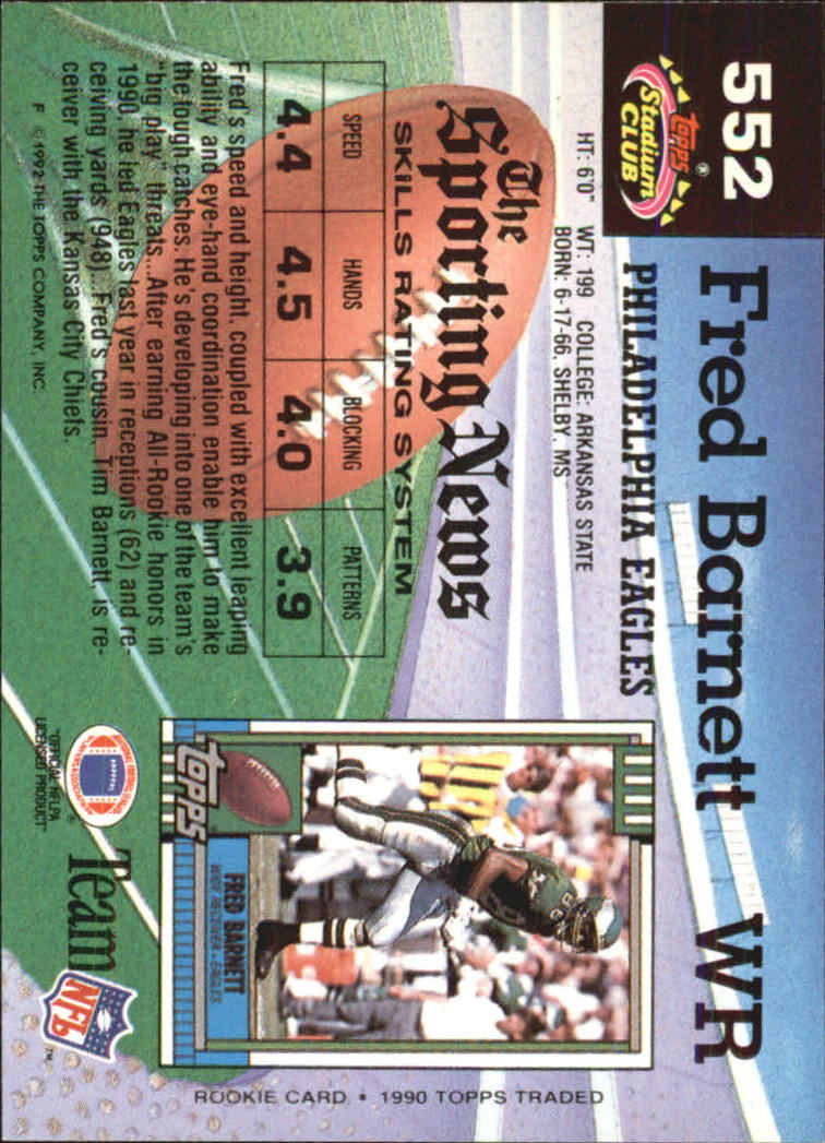 1992 Stadium Club Football "Main Set" Cards #401 to #635 Rookies and Veterans - Picture 301 of 399