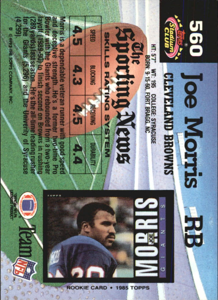 1992 Stadium Club Football "Main Set" Cards #401 to #635 Rookies and Veterans - Picture 317 of 399