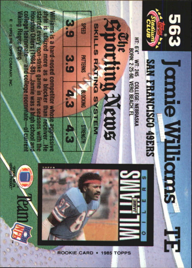 1992 Stadium Club Football "Main Set" Cards #401 to #635 Rookies and Veterans - Picture 323 of 399