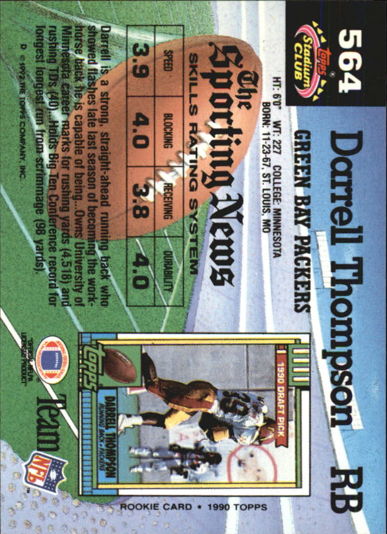 1992 Stadium Club Football "Main Set" Cards #401 to #635 Rookies and Veterans - Picture 325 of 399