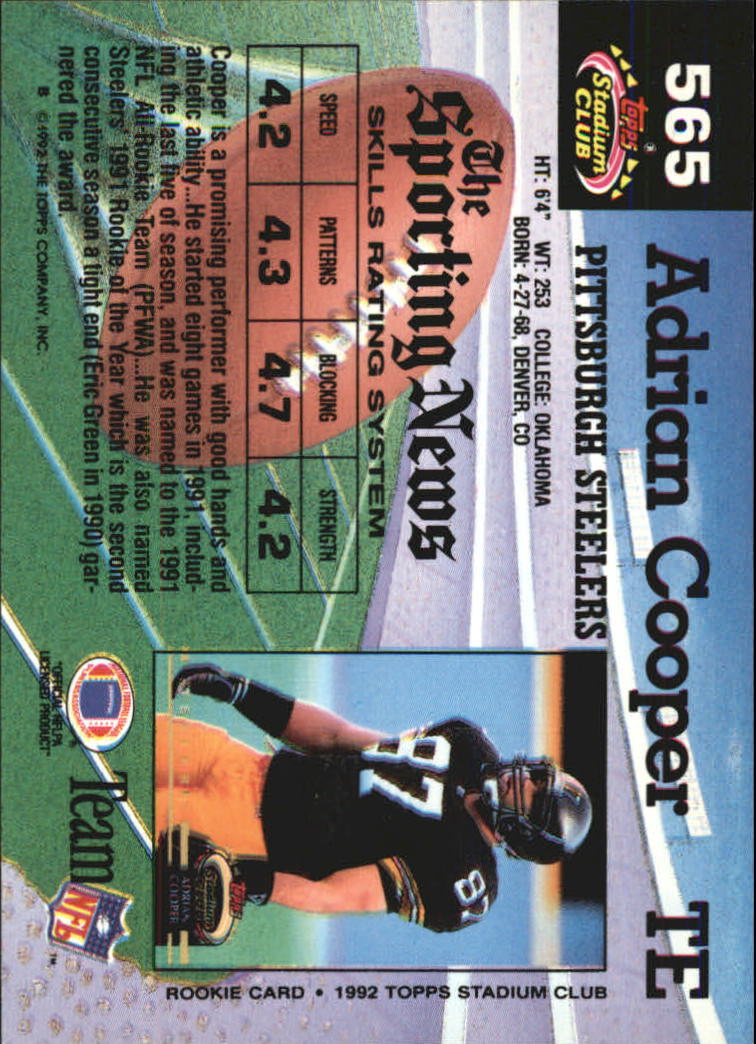 1992 Stadium Club Football "Main Set" Cards #401 to #635 Rookies and Veterans - Picture 327 of 399