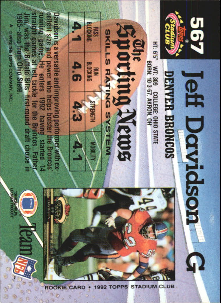 1992 Stadium Club Football "Main Set" Cards #401 to #635 Rookies and Veterans - Picture 331 of 399