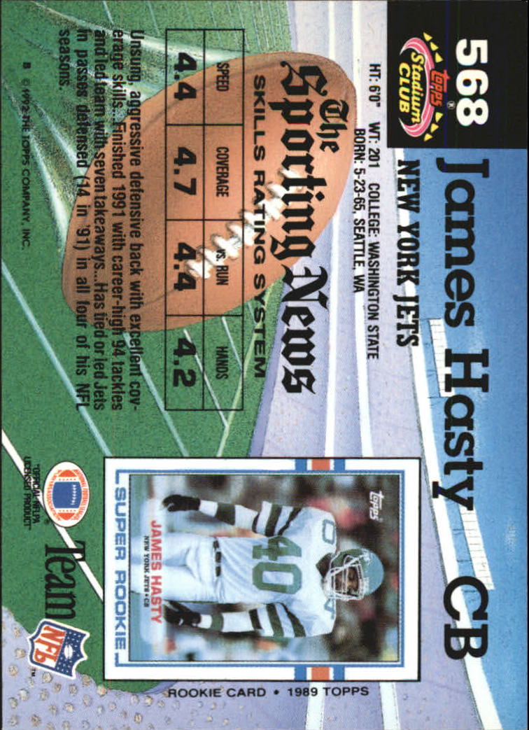 1992 Stadium Club Football "Main Set" Cards #401 to #635 Rookies and Veterans - Picture 333 of 399