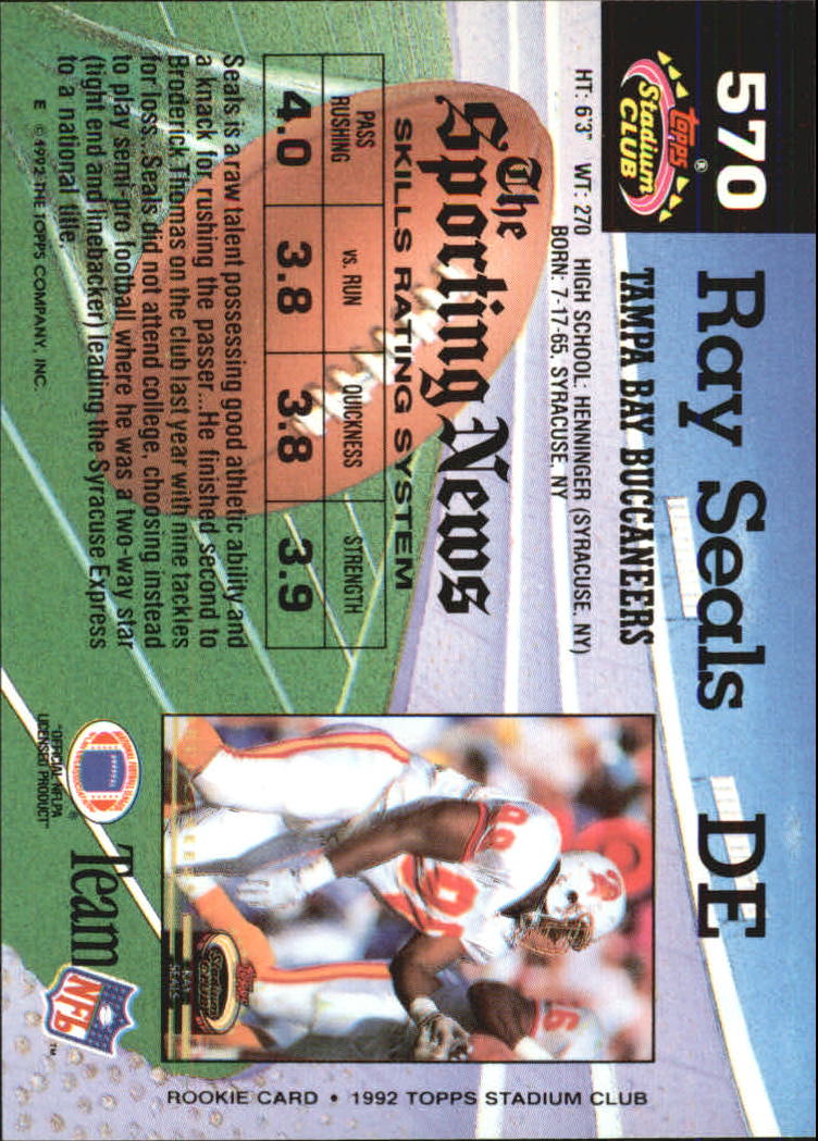 1992 Stadium Club Football "Main Set" Cards #401 to #635 Rookies and Veterans - Picture 337 of 399