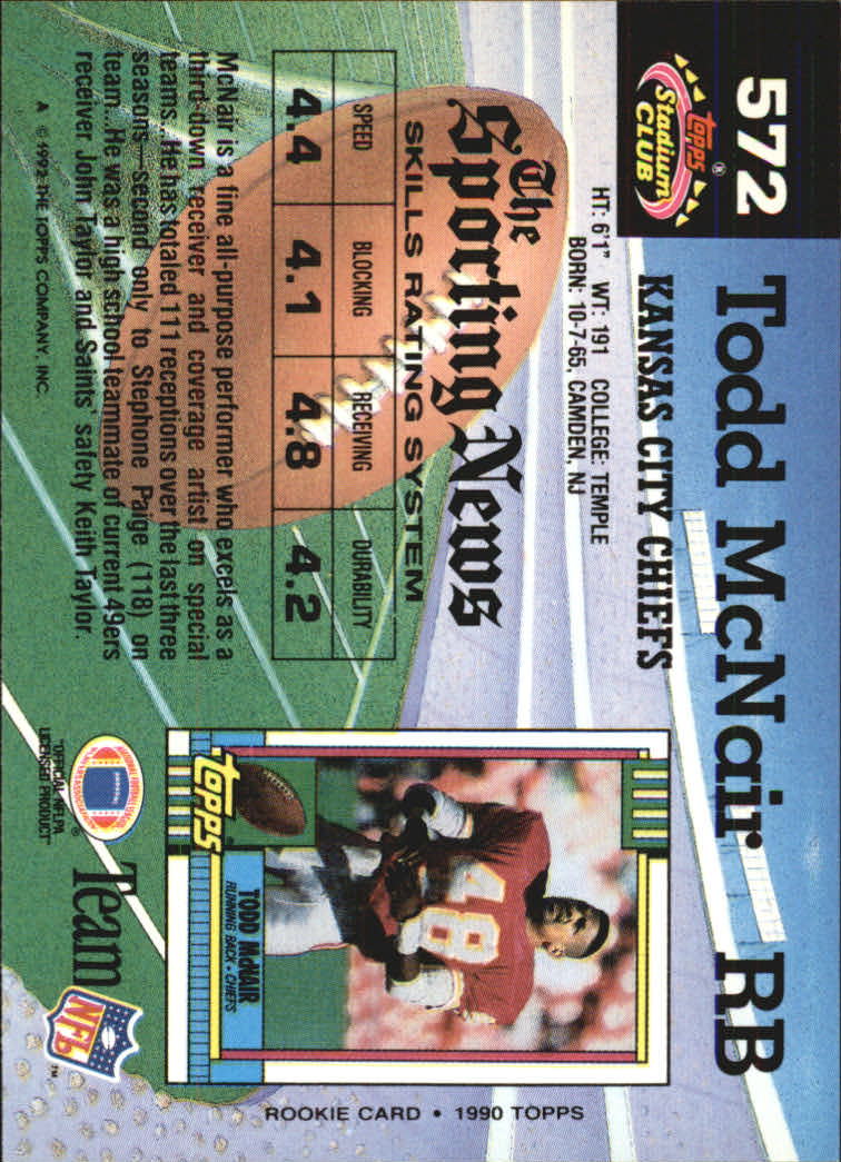 1992 Stadium Club Football "Main Set" Cards #401 to #635 Rookies and Veterans - Picture 341 of 399