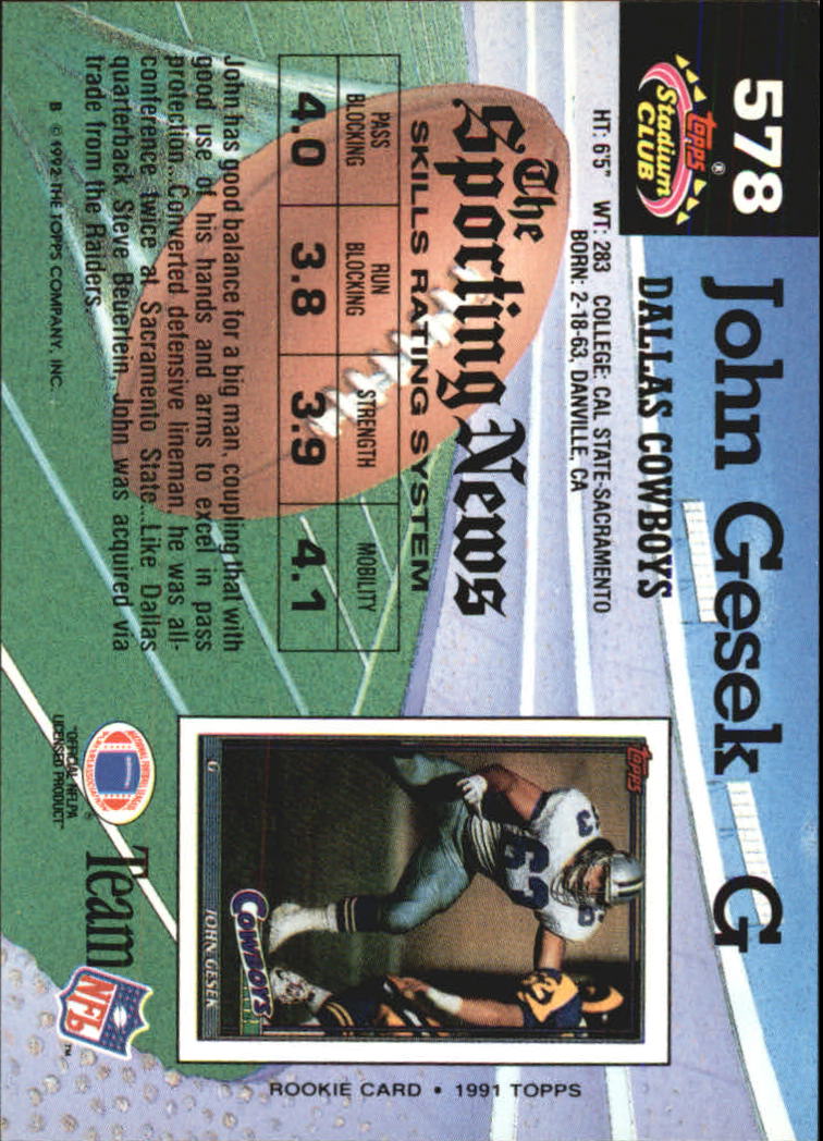 1992 Stadium Club Football "Main Set" Cards #401 to #635 Rookies and Veterans - Picture 353 of 399