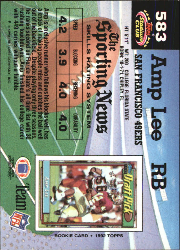 1992 Stadium Club Football "Main Set" Cards #401 to #635 Rookies and Veterans - Picture 363 of 399