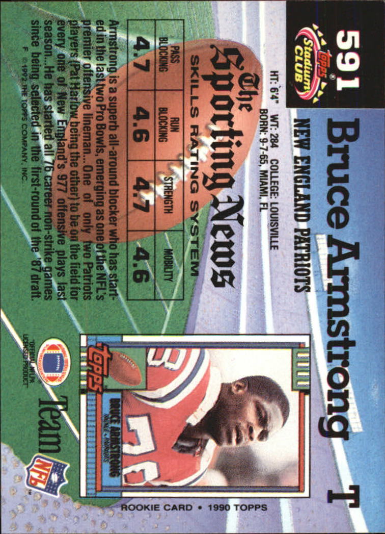 1992 Stadium Club Football "Main Set" Cards #401 to #635 Rookies and Veterans - Picture 379 of 399