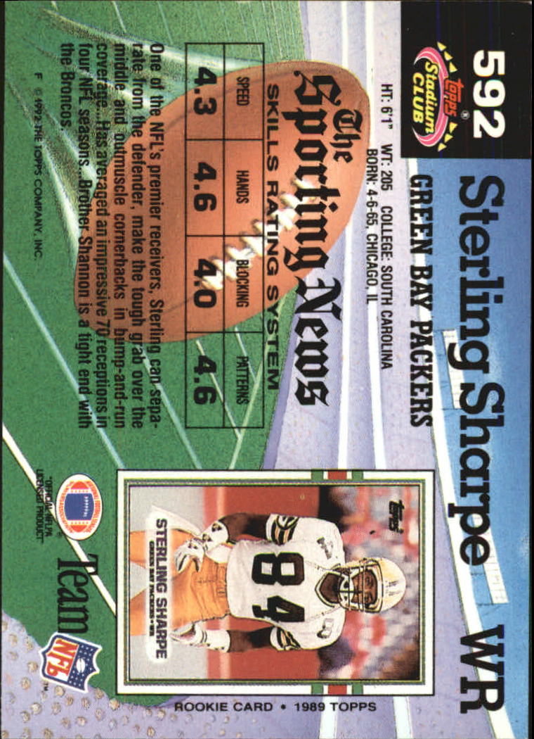 1992 Stadium Club Football "Main Set" Cards #401 to #635 Rookies and Veterans - Picture 381 of 399