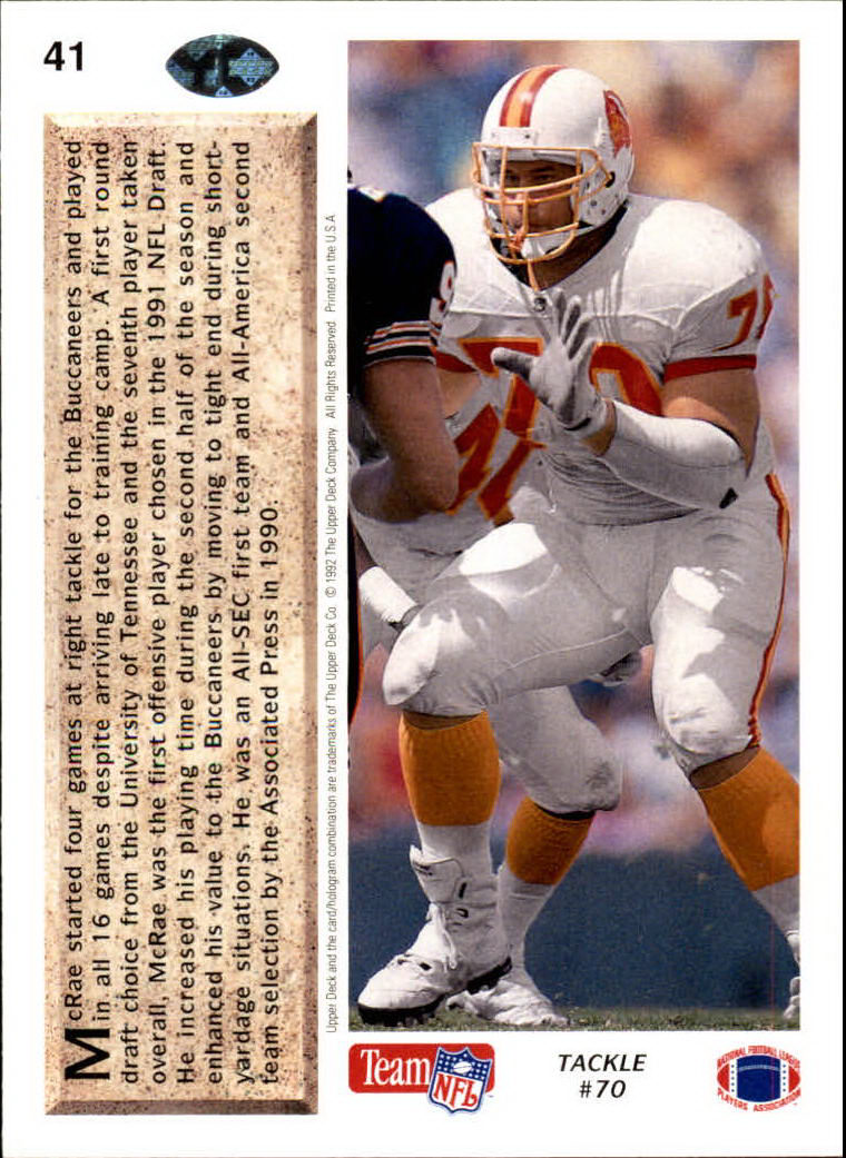 A2086- 1992 Upper Deck Football #s 1-250 +Rookies -You Pick- 15+ FREE US SHIP