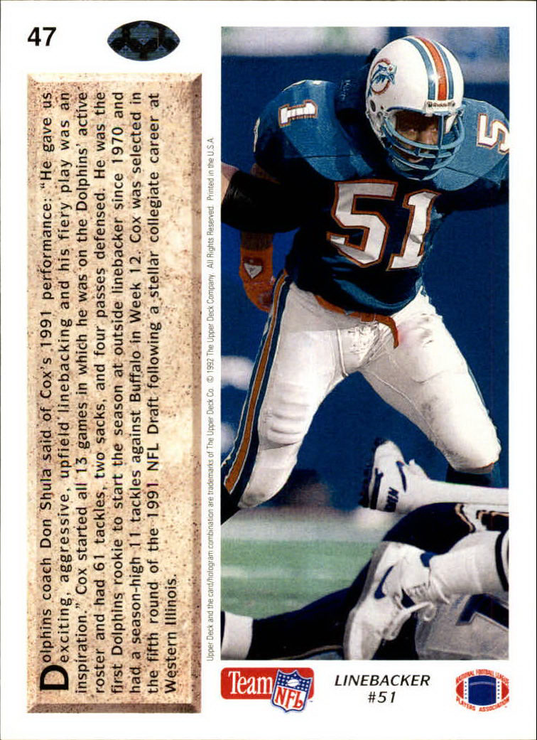 A2086- 1992 Upper Deck Football #s 1-250 +Rookies -You Pick- 15+ FREE US SHIP