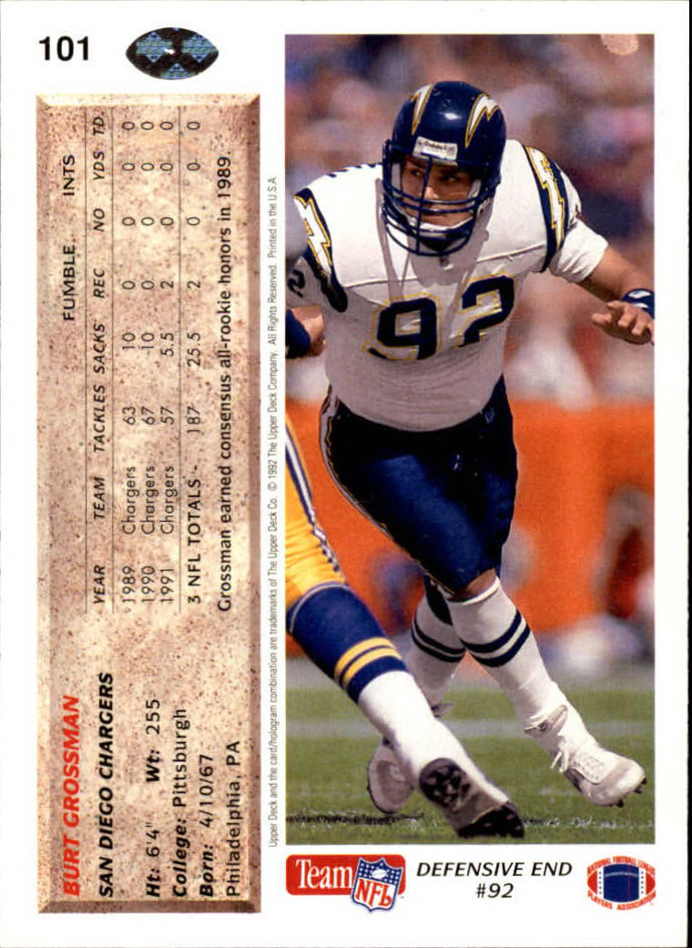 A2086- 1992 Upper Deck Football #s 1-250 +Rookies -You Pick- 15+ FREE US SHIP