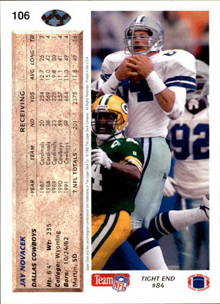 A2086- 1992 Upper Deck Football #s 1-250 +Rookies -You Pick- 15+ FREE US SHIP