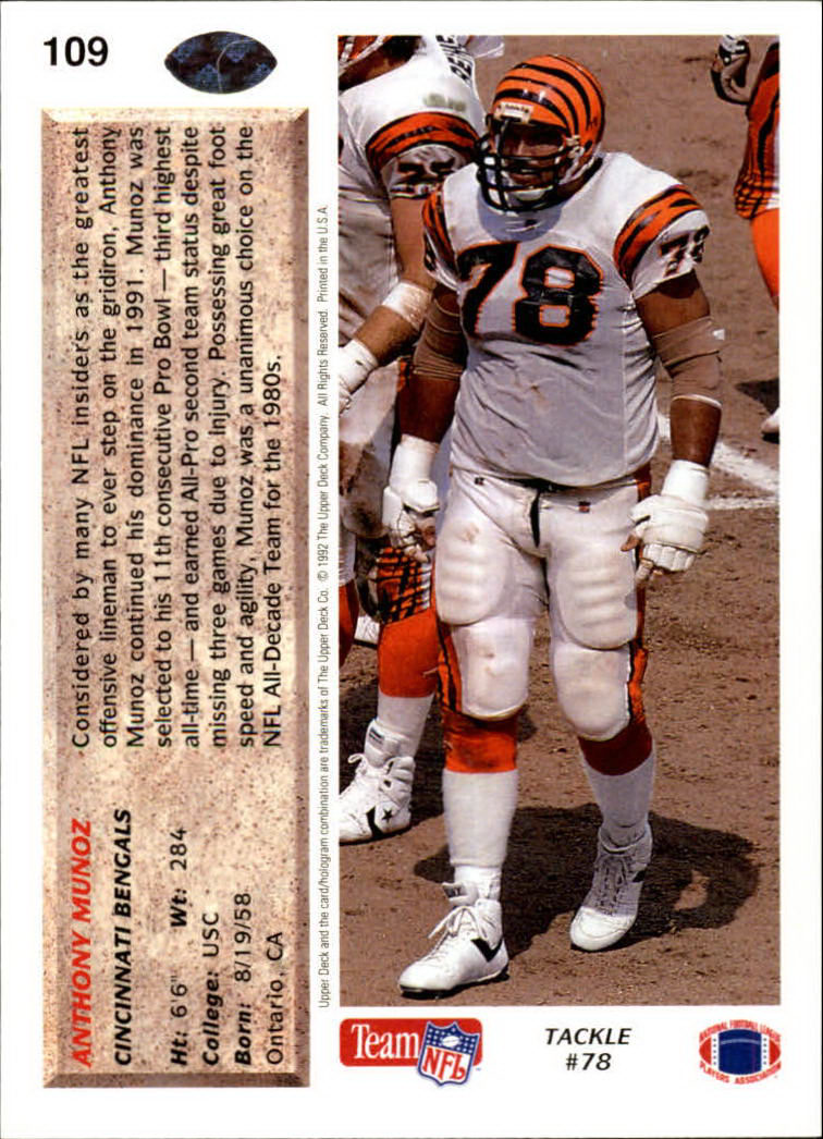 A2086- 1992 Upper Deck Football #s 1-250 +Rookies -You Pick- 15+ FREE US SHIP