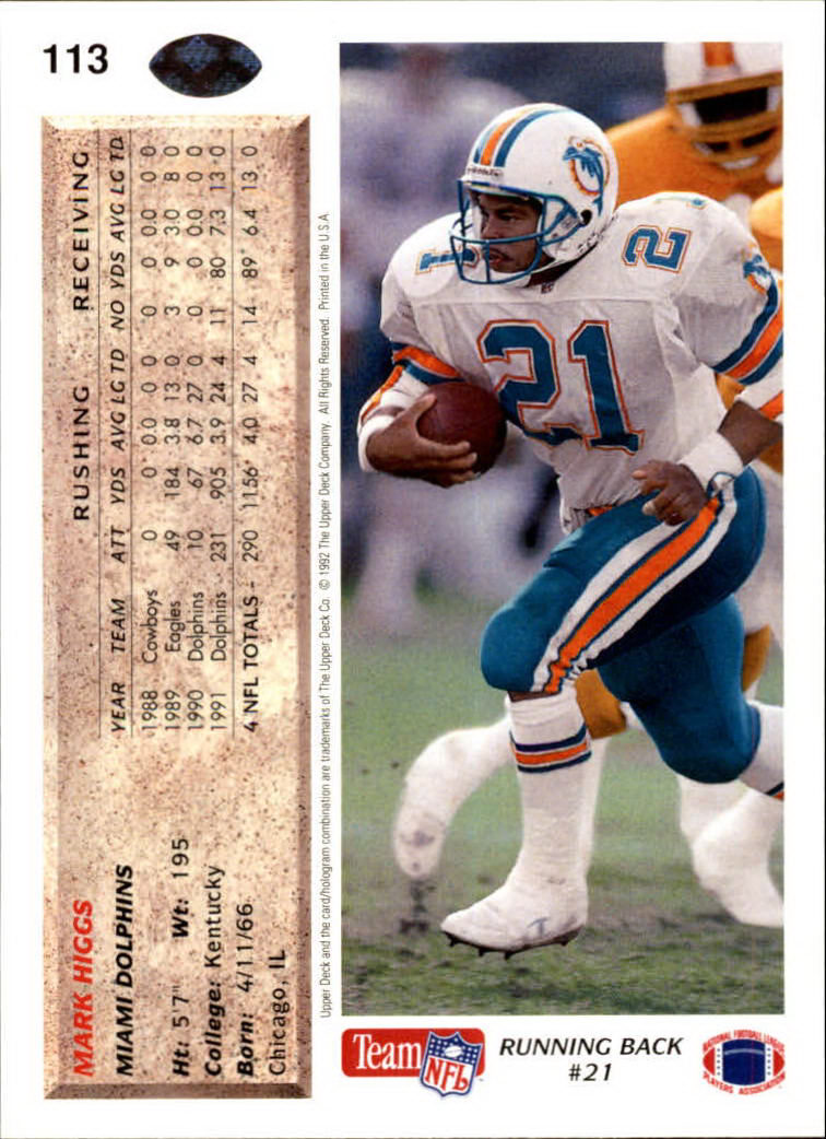 A2086- 1992 Upper Deck Football #s 1-250 +Rookies -You Pick- 15+ FREE US SHIP