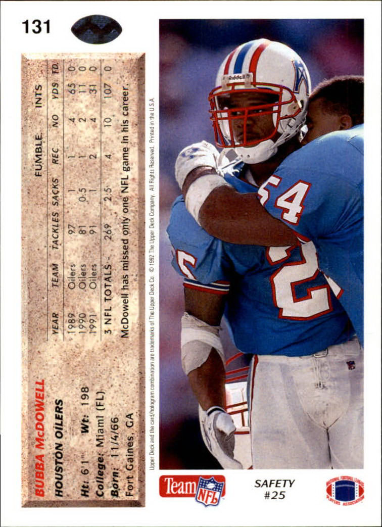 A2086- 1992 Upper Deck Football #s 1-250 +Rookies -You Pick- 15+ FREE US SHIP