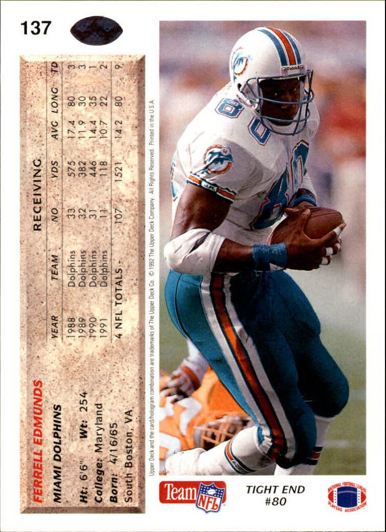 A2086- 1992 Upper Deck Football #s 1-250 +Rookies -You Pick- 15+ FREE US SHIP