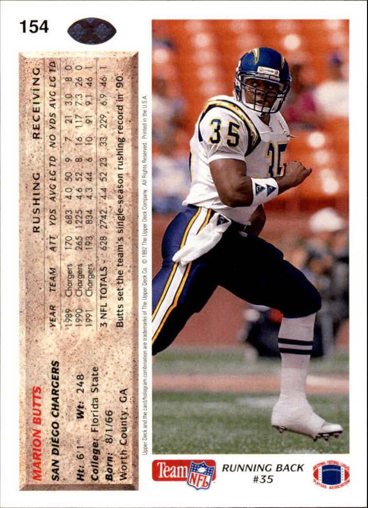 A2086- 1992 Upper Deck Football #s 1-250 +Rookies -You Pick- 15+ FREE US SHIP