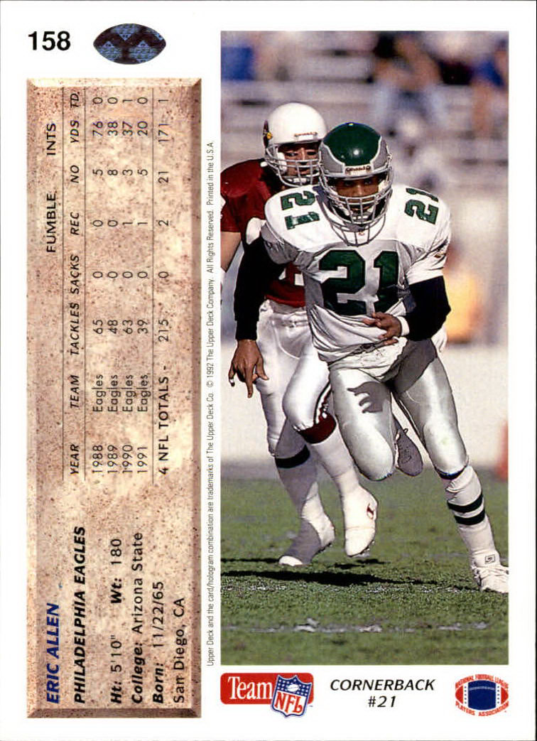 A2086- 1992 Upper Deck Football #s 1-250 +Rookies -You Pick- 15+ FREE US SHIP